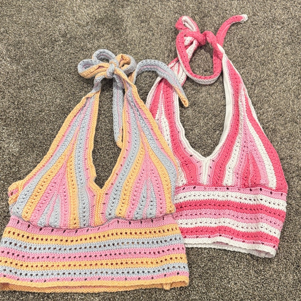 Hollister Multicolor Crochet Crop Tops